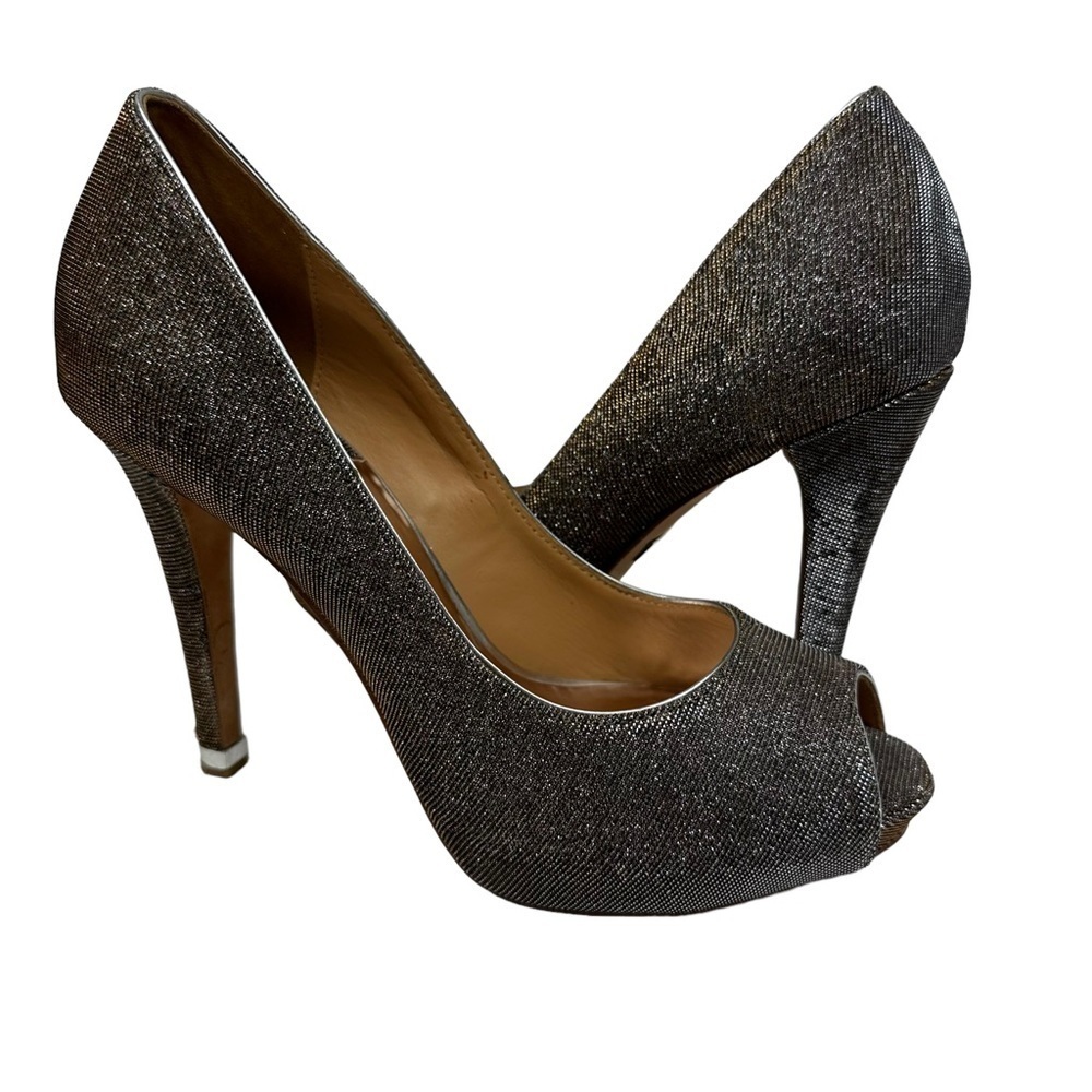 Badgley Mischka Jossie Platino Silver Diamond Pumps